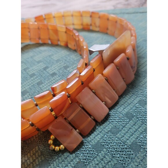 Polished Carnelian Agate Belt and Buckle  48 inches by 1 inch Very Rare main image 5